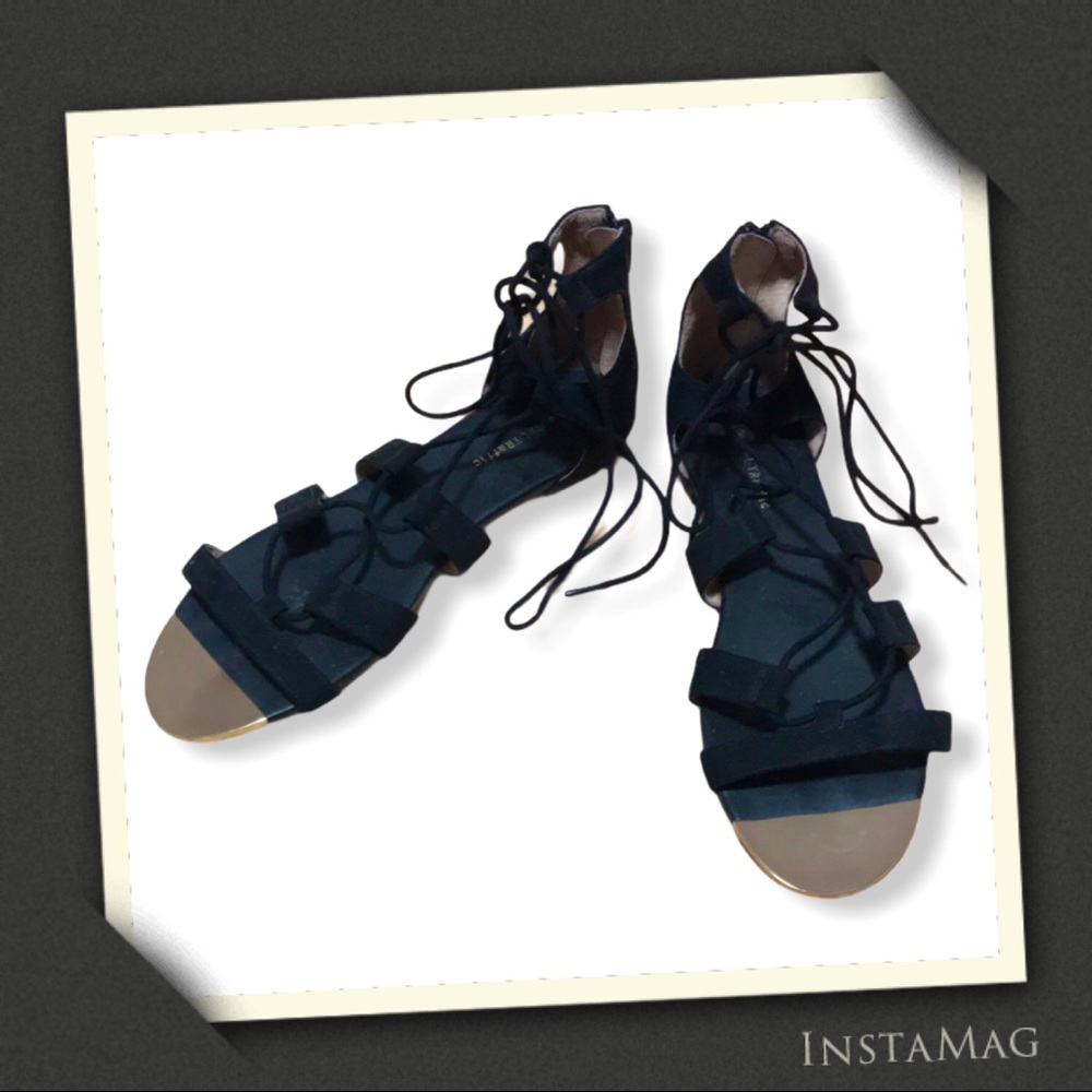 ORIENTAL TRAFFIC Faux Suede Gladiator Sandals